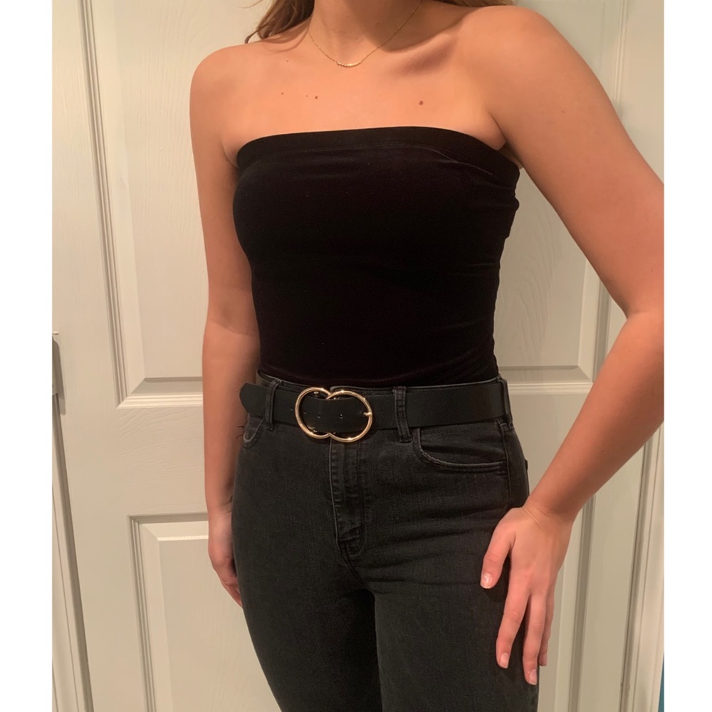 Velvet Tube Top Bodysuit